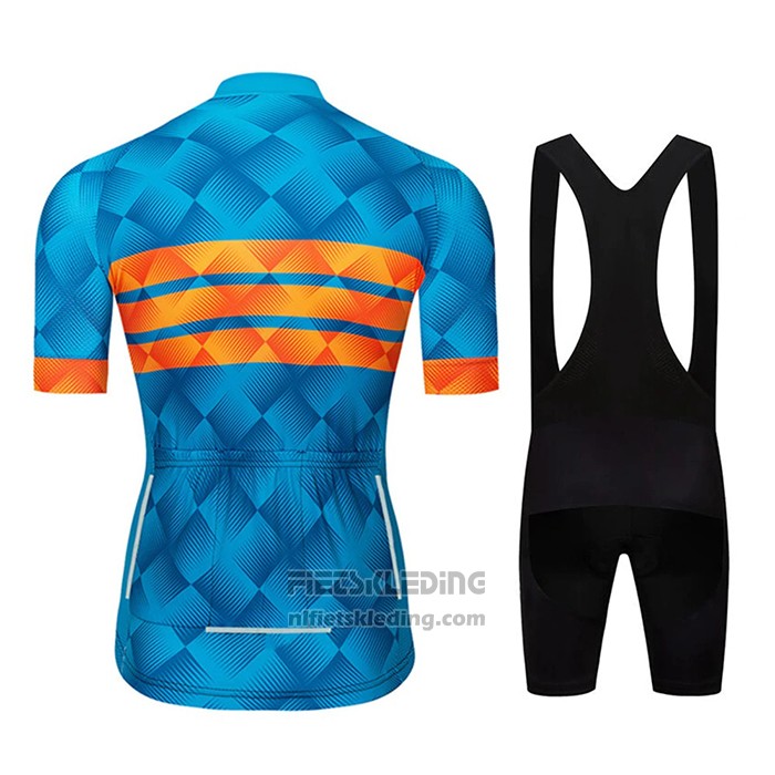2020 Fietskleding Le Col Blauw Oranje Korte Mouwen en Koersbroek
